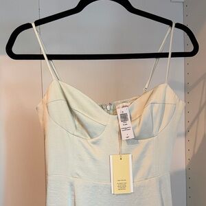 Aritzia Cream Midi Dress with Spaghetti Straps